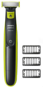 Philips Norelco OneBlade hybrid electric trimmer and shaver click on combs